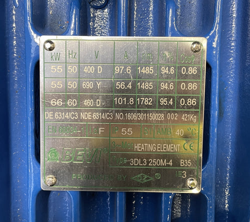 3DL3 250M-4   55kw  4-polig 1485rpm  B3 fot