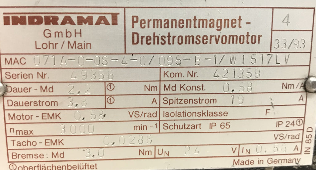 MAC071A-0-OS-4-C/095-B-1/WI517LV
